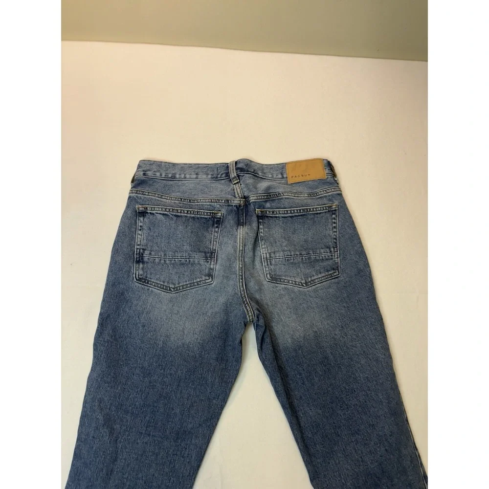 Pacsun Jeans Mens 31x32 Black Stacked Skinny Dark Wash Distressed‎ Pants